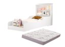 Ver imagem 1 de Mini Cama Casinha Liz Branco de Mdf com Nichos e Proteção Lateral + Colchão D18