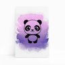 Panda Desenho Animais Roxo Infantil Quadro Canvas 140x90cm - 1