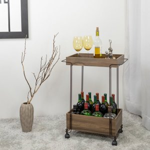 Carrinho de Bebidas Decorativo Retangular 2 Andares
