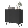 Gabinete Banheiro 3 Portas Retrô 90cm Multimóveis V5030 Preto - 1
