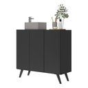 Ver imagem 1 de Gabinete Banheiro 3 Portas Retrô 90cm Multimóveis V5030 Preto