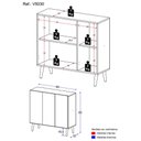 Ver imagem 4 de Gabinete Banheiro 3 Portas Retrô 90cm Multimóveis V5030 Preto