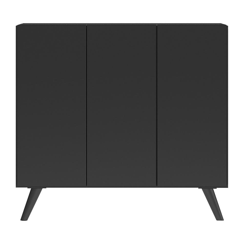 Gabinete Banheiro 3 Portas Retrô 90cm Multimóveis V5030 Preto - 6
