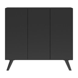 Gabinete Banheiro 3 Portas Retrô 90cm Multimóveis V5030 Preto - 6 Gabinete Banheiro 3 Portas Retrô 90cm Multimóveis V5030 Preto - 6
