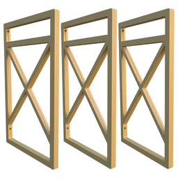 Suporte De Prateleira Estilo Industrial Kit Três Peças 20x37:Dourado-escuro - 1