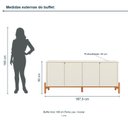 Ver imagem 3 de Buffet Arco 188 cm Porta Lisa Incolar Luna