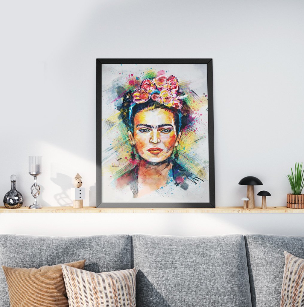 Quadro Decorativo Moldura Preta 30x40cm Frida Colors