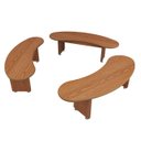 Ver imagem 2 de Banco Curvo Orgânico Kit 3 em Mdf Design Sofisticado Sala Varanda