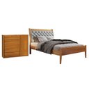 Ver imagem 1 de Conjunto Quarto de Solteiro Cama Vivare e Cômoda 5 Gavetas com Sapateira