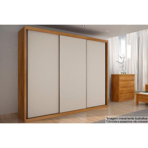 Guarda Roupas 3 Portas de Correr de e 6 Gavetas Paradizzo/Palazzo Cumaru/Fendi 25 - Novo Horizonte