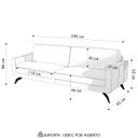 Ver imagem 3 de Sofá 3 Lugares para Sala Living 240cm Vults L08 Couro Off - Mpozenato