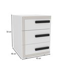Ver imagem 3 de Mesa de Cabeceira Valência 3 Gavetas Branco - Politorno