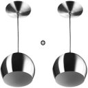 Ver imagem 1 de Kit 2 Pendente Bola Pequena Escovado Sala Cozinha Quarto
