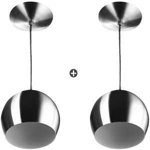 Kit 2 Pendente Bola Pequena Escovado Sala Cozinha Quarto