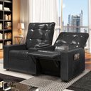 Ver imagem 7 de Poltrona Reclinável para Cinema Parma 2 Lugares Baú Usb Pu Brilho Fh1 - D'rossi Cor Preto