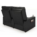 Ver imagem 2 de Poltrona Reclinável para Cinema Parma 2 Lugares Baú Usb Pu Brilho Fh1 - D'rossi Cor Preto