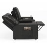 Poltrona Reclinável para Cinema Parma 2 Lugares Baú Usb Pu Brilho Fh1 - D'rossi Cor Preto - 3
