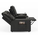 Ver imagem 3 de Poltrona Reclinável para Cinema Parma 2 Lugares Baú Usb Pu Brilho Fh1 - D'rossi Cor Preto