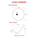 Ver imagem 4 de Cuba de Apoio Meia Lua BM38 38,5x38,5cm Lapimat Preto/Matte Fosca Compace