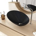 Ver imagem 1 de Cuba de Apoio Meia Lua BM38 38,5x38,5cm Lapimat Preto/Granit Matte Compace