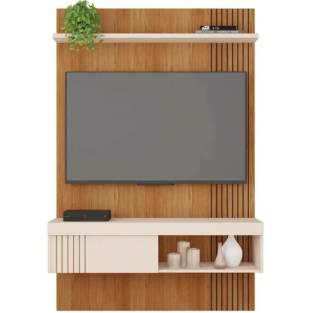 Painel Jade para Tv até 50 Polegadas 1 Porta Caemmun Cor Freijó Off White - 1