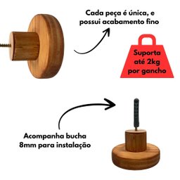 Cabideiro / Gancho de Parede (kit com 4 Peças Caramelo) - 4