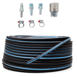 Kit 10 mts Mangueira 1/4 Conexões Pneumática Compressor 300 Psi - 1
