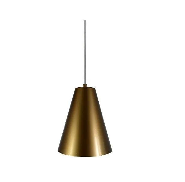 Luminária De Teto Pendente De Aluminio Cone Dourado - 1