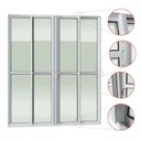 Ver imagem 3 de Porta de Correr 4 Folhas Moveis 210 x 240 Elite com Fechadura Tetra Vidro Liso Branco Brimak