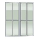 Ver imagem 2 de Porta de Correr 4 Folhas Moveis 210 x 240 Elite com Fechadura Tetra Vidro Liso Branco Brimak