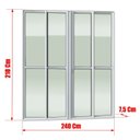 Ver mais imagens de Porta de Correr 4 Folhas Moveis 210 x 240 Elite com Fechadura Tetra Vidro Liso Branco Brimak