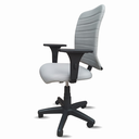 Ver imagem 5 de Cadeira Escritório Ergonômica Cinza-claro Giratória Office Executiva Giratória C/rodinha Confortável