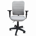 Ver imagem 1 de Cadeira Escritório Ergonômica Cinza-claro Giratória Office Executiva Giratória C/rodinha Confortável