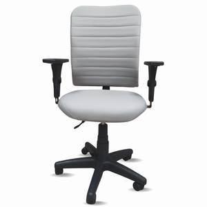 Cadeira Escritório Ergonômica Cinza-claro Giratória Office Executiva Giratória C/rodinha Confortável