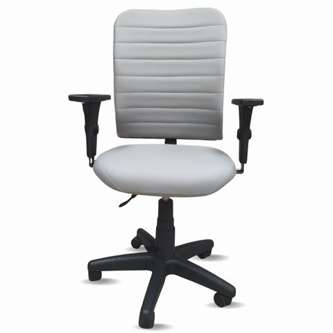 Cadeira Escritório Ergonômica Cinza-claro Giratória Office Executiva Giratória C/rodinha Confortável