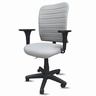 Cadeira Escritório Ergonômica Cinza-claro Giratória Office Executiva Giratória C/rodinha Confortável - 4