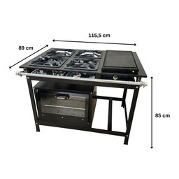Fogão 4 Bocas Cefaz com Forno e Chapa Linha Gold Alta Pressão CFZG-128C - 4