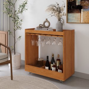 Carrinho Bar Adega para Sala de Jantar 81x80cm Duna
