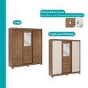 Ver imagem 4 de Guarda Roupa Casal 4 Ptas C/ Espelho Fit Carraro Freijó/offw