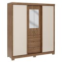 Ver imagem 1 de Guarda Roupa Casal 4 Ptas C/ Espelho Fit Carraro Freijó/offw