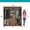 Ver imagem 7 de Guarda Roupa Casal 4 Ptas C/ Espelho Fit Carraro Freijó/offw