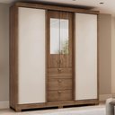 Ver imagem 5 de Guarda Roupa Casal 4 Ptas C/ Espelho Fit Carraro Freijó/offw