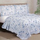 Ver imagem 3 de Kit Cobre Leito Evolution Queen Estampado Floral Dupla Face Colcha 3 Peças Botanique