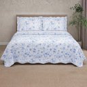 Ver imagem 4 de Kit Cobre Leito Evolution Queen Estampado Floral Dupla Face Colcha 3 Peças Botanique