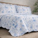 Ver imagem 1 de Kit Cobre Leito Evolution Queen Estampado Floral Dupla Face Colcha 3 Peças Botanique