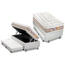 Ver imagem 1 de Cama Box Baú C/auxiliar Solteiro: Colchão Molas Castor Pocket Silver Star Air + Base Branco(88x188