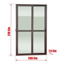 Ver mais imagens de Porta de Correr 2 Folhas Moveis 210 X 200 Elite com Fechadura Tetra Vidro Liso