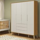 Ver imagem 3 de Guarda Roupa Infantil Retrô Elfe Areia Acetinado Savana Natural - Reller