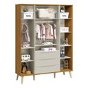 Ver imagem 2 de Guarda Roupa Infantil Retrô Elfe Areia Acetinado Savana Natural - Reller