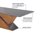 Ver imagem 5 de Mesa de Jantar 8 Lugares Retangular Tampo de Vidro e Mdf Noble